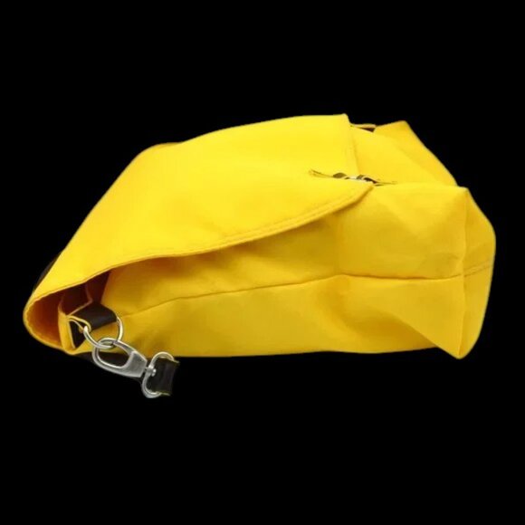 Canvas Messenger Courier Bag Yellow Brown Trim - Picture 2 of 11